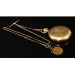 An 18ct gold Waltham USA Riverside Hunter pocket watch