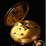 An 18ct gold open faced pocket watch,