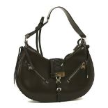 A Christian Dior corset dark brown leather handbag,