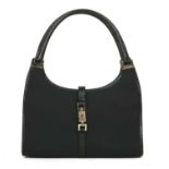 A Gucci Jackie black leather and canvas handbag