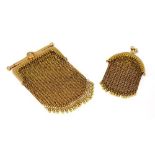 Two gold chain mesh coin purses