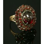 A bohemian garnet cluster ring