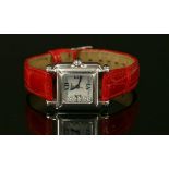 A ladies' stainless steel Chopard 'Happy Sport' quartz strap watch,
