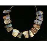 A 9ct gold boulder opal necklace