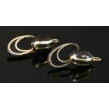 A pair of Victorian piqué work drop earrings,