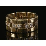 A gentlemen's diamond set band ring,