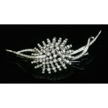 An Italian white gold diamond set spray brooch