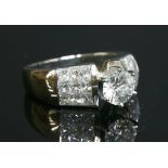 A platinum single stone diamond ring,