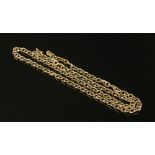 A 9ct gold two colour gold filed curb chain