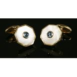 A pair of 9ct gold swivel link cufflinks