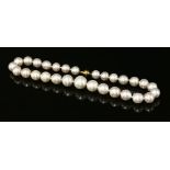 A single row graduated South Sea cultured pearl necklace