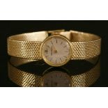 A ladies' 18ct gold Jaeger LeCoultre mechanical bracelet watch