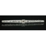 An Art Deco white gold diamond set bar brooch