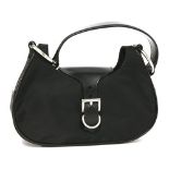 A Prada black canvas and leather handbag,