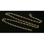 An Edwardian seed pearl gold chain
