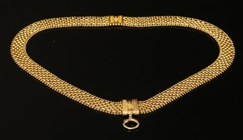 A Victorian three row panther style necklace,