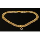 A Victorian three row panther style necklace,