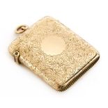 A Victorian 9ct gold vesta,