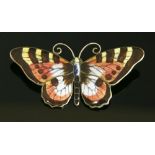 A Norwegian sterling silver enamelled butterfly brooch