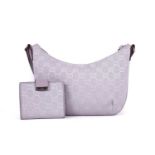 A Gucci lilac monogram canvas shoulder bag,