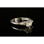 An 18ct white gold single stone diamond ring