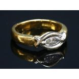 An 18ct gold single stone diamond ring,