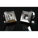 A pair of 18ct white gold Happy diamond earrings by Chopard