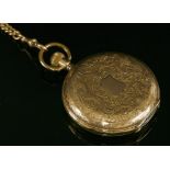 A Swiss gold side wind Hunter pocket watch