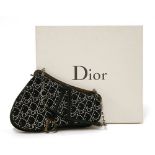 A Christian Dior limited edition Swarovski crystal mini saddle handbag