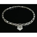 A white gold diamond set collar or necklace,