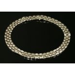 An 18ct white gold diamond set necklace or collar,