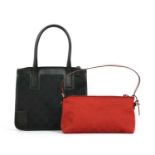 A Gucci red monogram canvas shoulder handbag,