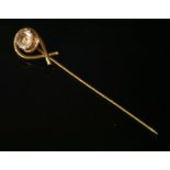 An early 20th century gold stick pin