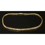 A French gold graduated palmier link necklace