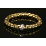 An 18ct two colour gold Italian diamond set 'Flex-it' bracelet by Fope