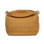 A Christian Dior tan carriage quilted lambskin leather shoulder tote handbag