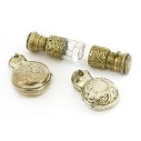 A Victorian silver cased glass scent bottle,