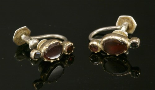 A pair of Georgian flat cut garnet links