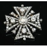 A Victorian diamond set Maltese cross pendant/brooch