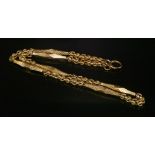 A Victorian gold bar link chain