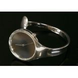 A ladies stainless steel Georg Jensen quartz Vivianna Torun bangle watch