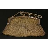 A Continental gold mesh handbag