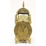A hook and spike brass lantern clock