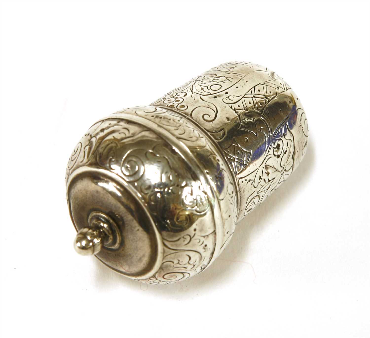 A George III silver nutmeg grater, - Image 2 of 2