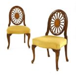 A pair of Sheraton revival oval backed side chairs