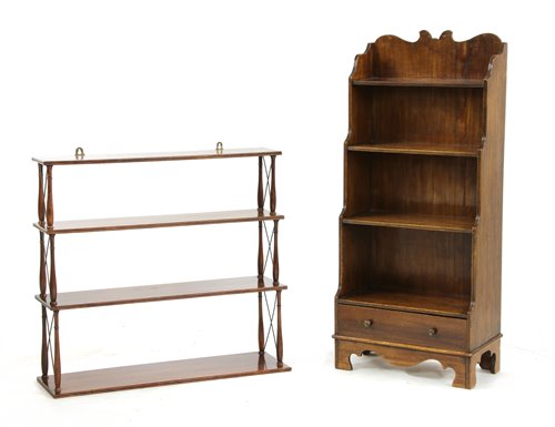 A set of mahogany wall shelves