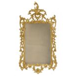 A Chippendale-style gilt framed wall mirror,