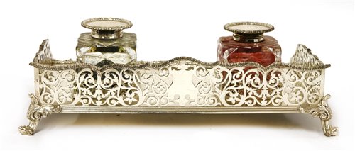 A Victorian silver inkstand, - Image 2 of 2