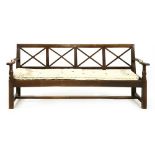 An elm and oak hall bench
