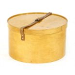 A Biedermeier beech wood hat box